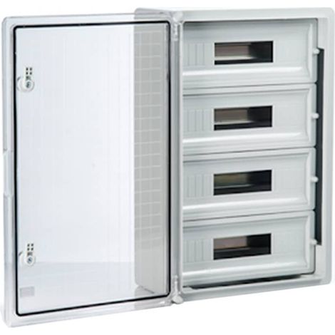 Armario distribución 68 módulos (17x4) 400x600x200mm. Puerta transparente