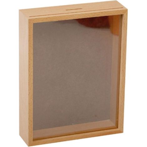 Tirelire en bois avec photo, tirelire en forme de cochon à insérer dans une photo, cadeau idéal pour une pendaison de crémaillère - 18 cm (7 pouces) (1/5)
