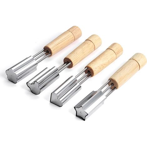 4 pièces outils de cuisson de vide-cupcake en acier inoxydable,forme de coeur,type d'étoile,outils de remplissage de cupcakes de type fleur,accessoires de décoration de cupcakes,Cupcake Corer (1/4)