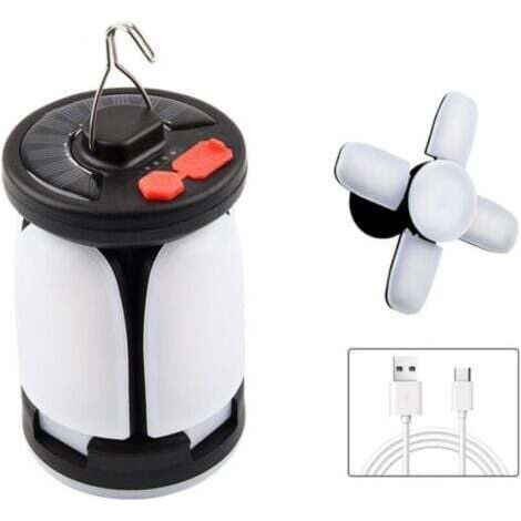 BARKBUSTERS  Lanterne de camping solaire à LED 1200 mAh, rechargeable par USB, 6 modes, lampe de camping portable et étanche pour tente, randonnée, lecture, urgence [Classe énergétique F] (1/5)