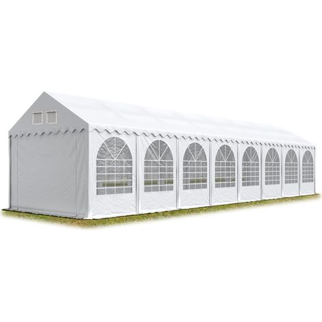 TOOLPORT 4x24m XXL tente de réception, PVC 800 N anti-feu, H. 2,6m, blanc