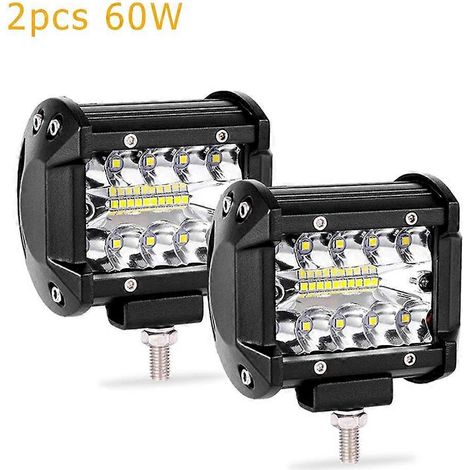 Barre lumineuse de travail LED 4/2 pièces 12-24 V, phares LED, projecteurs antibrouillard à diode pour quad, tracteur, moto, accessoires tout-terrain, 4 x 460 W, 2 pièces (1/5)