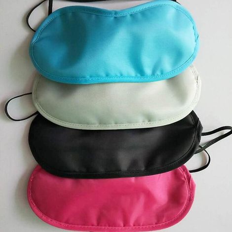 Set aus Polyester-Reise-Augenmasken, erhältlich in Hellgrau, Schwarz, Himmelblau und Rosarot. (1/5)