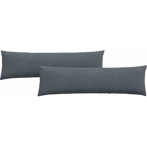 Maison Exclusive - Cojines de sofá 2 pcs Gris oscuro 145 x 40 cm