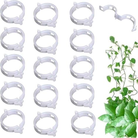 100 clips pour plantes, support tige, fixation tomate, concombre, jardinage extérieur, réutilisable, diamètre 2,5 cm (1/5)