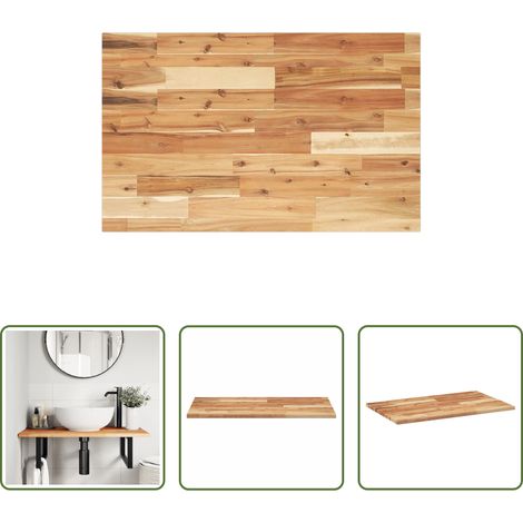 vidaXL Comptoir en bois - Dessus de meuble de salle de bain finition à l'huile 80x50x2 cm (1/5)