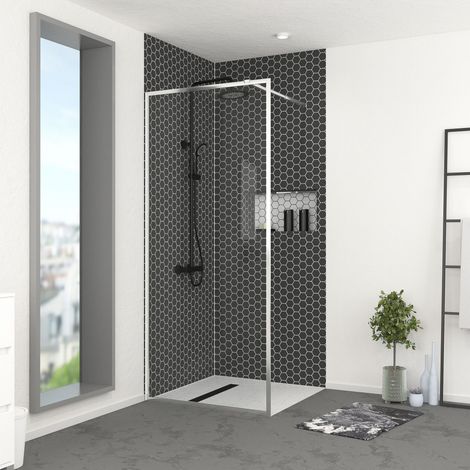 Mampara de Ducha 90x200 cm - Estructura cromada - CHROMED CONTOURING