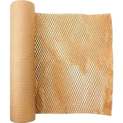 Papel protector de nido de abeja, material ecológico, uso versátil, marrón, 38 cm x 3 m (1/2)