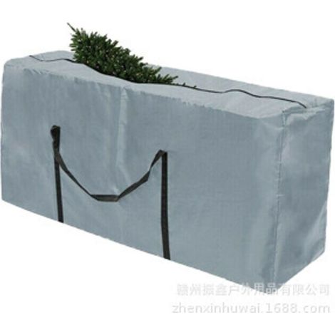 Sac de Rangement pour Coussins de Meubles de Jardin, Iimperméable, Étanche à la Poussière, Anti-UV, Robuste Tissu Oxford 210D Housse de Rangement pour Le Sapin Noel (122x39x55cm) - Gris (1/4)