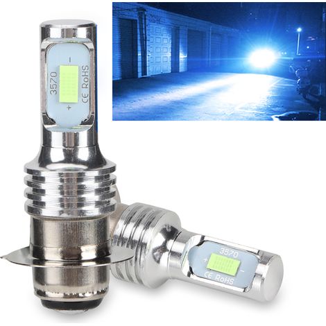 Lot de 2 ampoules LED H6/PISD 80W 8000K pour feux antibrouillard, bleu glacier, 12-24V universel (1/5)