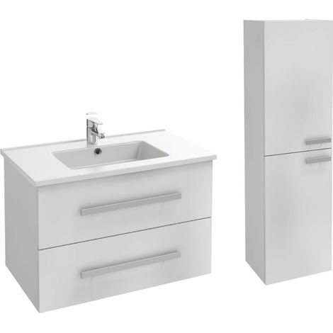 Meuble vasque 80 cm JACOB DELAFON Ola up + colonne de salle de bain blanc (1/3)