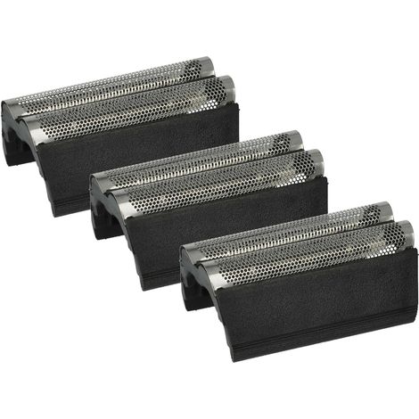 vhbw 3x Doppelscherfolie kompatibel mit Braun 4520, 5403, 4615, 4605, 4550, 4550cc, 4525 Elektrorasierer + Rahmen, silber/dunkelgrau