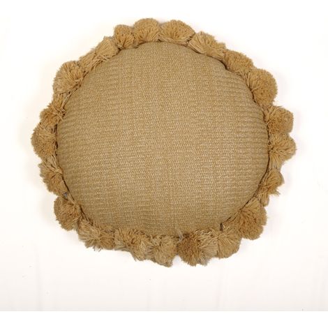 Coussin effet raphia - Forme soleil - 50x15cm (1/4)
