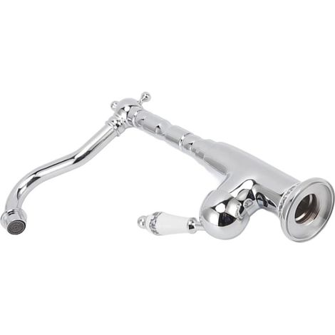 Accessoire de Lavabo de Salle de Bain, Robinet de Lavabo de Salle de Bain de Galvanoplastie Rétro Anti-Fuite avec Joint pour Usage Commercial (1/4)