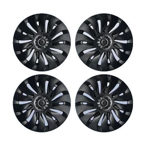 Copricerchio, in plastica ABS resistente, compatibile con Tesla Model Y, nero opaco-LR (1/2)
