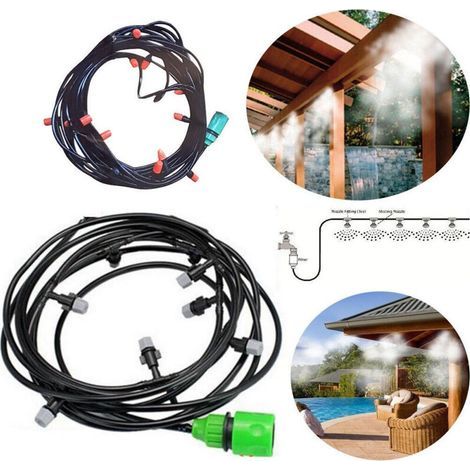 Kit Nebulizzatore Ad Aqua Nebulizzazione Gazebo Ombrellone Giardino 10 Metri