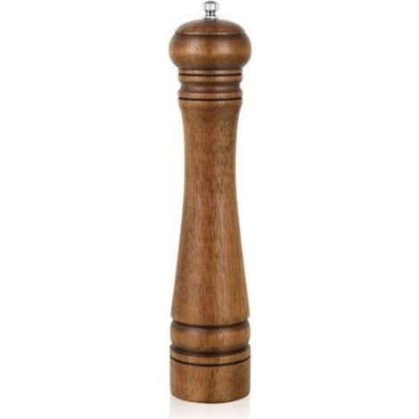 Moulin à poivre en bois, moulin à poivre de 10 pouces, moulin à poivre, salière avec rotor en céramique réglable, moulin à poivre en bois de chêne pour votre cuisine