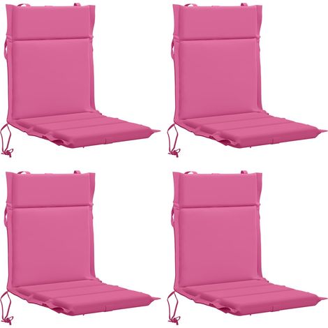 Lot de 4 coussins de chaise à dossier haut GEMERT - 110 × 50 × 3 cm - rose - 100 % polyester