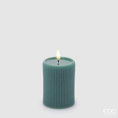 EDG Enzo De Gasperi Candela Led Lounge Moccolo H 10 Cm D 7,5 Cm Verde (1/5)
