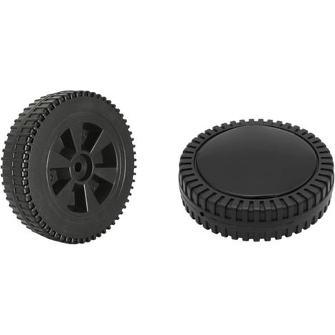 Lot de 2 roues de rechange pour barbecue à gaz de 17,8 cm - En plastique - Pièces de rechange - Avec housse de roue (1/4)
