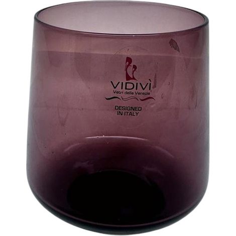 Vetrerie Riunite ABC, set 6 bicchieri acqua 35 cl, in vetro colorato, ametista