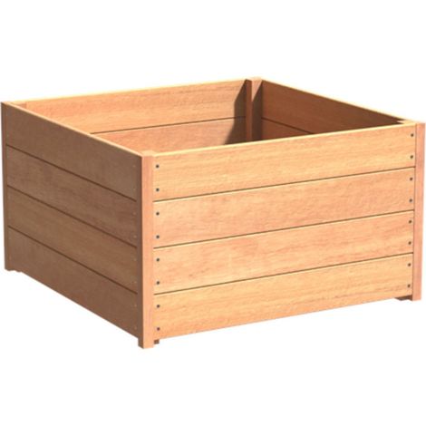 Adezz Pflanzgefäß Sevilla quadratisch/rechteckig aus Garapa-Hartholz Pflanzkübel 100x100x57,4 cm (1/2)