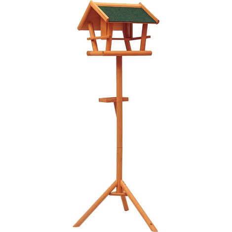 Beyamis 150 cm große Wildvogelfutterstation mit Ständer, Vogelunterstand, Nistkasten und Plattform für Waldvögel im Freien