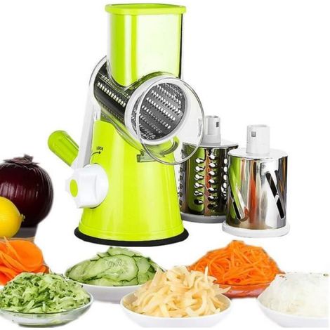 Mandoline À Légumes - 3 Lames En Acier Inoxydable - Coupe-Légumes Manuel - Rappe Fromage Et Fruits - Pour Cuisine Domestique - 1 Pièce (1/3)