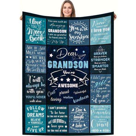 Couverture En Flanelle - Motifs Cœurs Et Messages Tendres - Lavable En Machine - Pour Grand-Enfants - 1 Pièce (1/5)