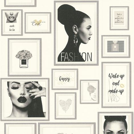 Papier peint Argent noir Anthracite (1/4)