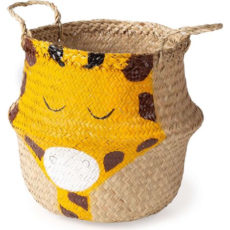 Panier de rangement enfant Belly avec poignées - COMPACTOR - 30 x 30 x H.28 CM - Naturel (1/5)