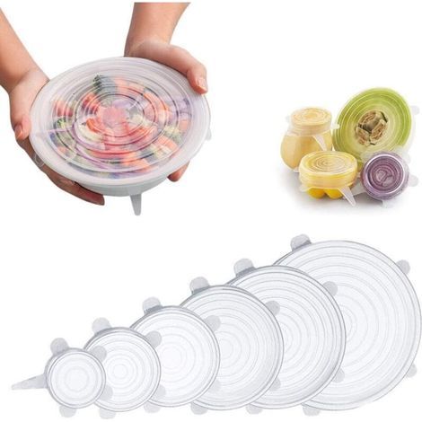 universal silicone cover, a stretchable silicone lid that preserves freshness (1/5)