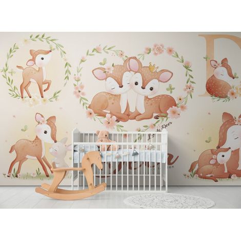 Papier Peint Enfant - Douceur des faons féeriques - 150 x 250 cm (1/2)