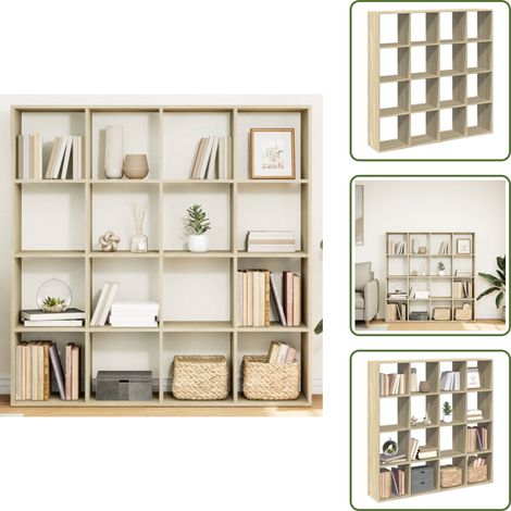vidaXL Bücherregal Sonoma-Eiche 137,5x29x137,5 cm Holzwerkstoff (1/5)