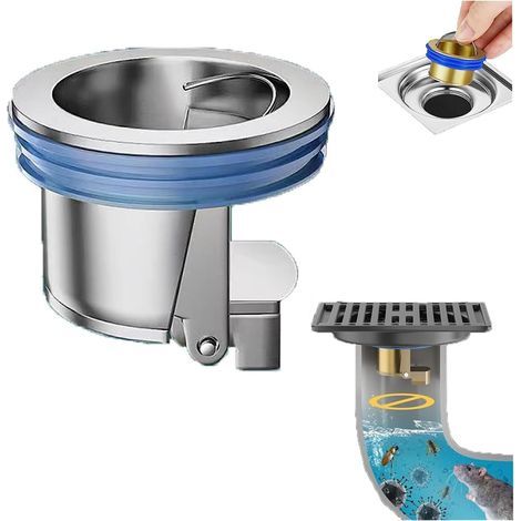 (1PCS, silver) Toilet Floor Drain Deodorizing Core, shower floor (1/4)