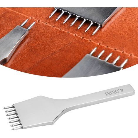 Rundahle mit 4 mm Durchmesser zum Stanzen, Schnitzen und für die Lederverarbeitung, 7-Zahn-Stanze. (1/5)