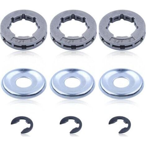 Pignon de Jante .325'' 7 Dents pour STIHL 021 024 025 028 MS 250 Tronçonneuse et Plus de Modèles, Roue à Chaîne à Anneau Universel 325 Bague Pignon Kit de Pièces de Rechange Accessoire (1/4)