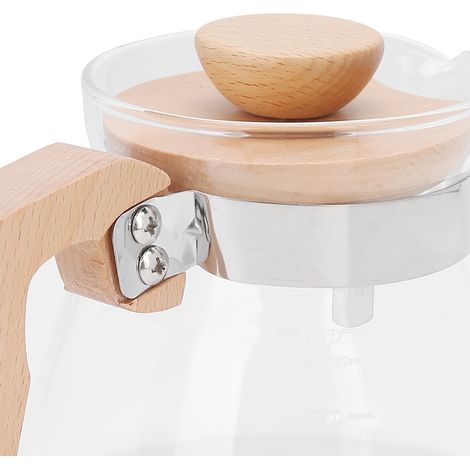 600-ml-Glasfilterkaffeemaschine mit Deckel und Holzgriff, ideal für Zuhause oder das Büro. (1/5)