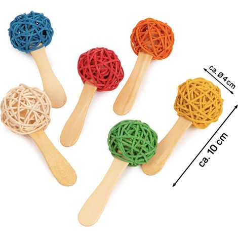Lecca lecca a forma di zampa per pappagalli Giocattoli colorati e croccanti Set da 6 pezzi (1/5)