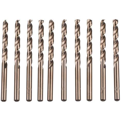 Lot de 10 forets hélicoïdaux en acier rapide M35 HSS or cobalt pour perceuses métriques à haute vitesse 6 mm x 93 mm pour perçage des Acier inoxydable et métal (1/5)