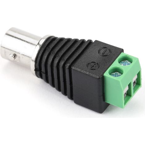 10 connecteurs BNC femelles coaxiaux verts, adaptateurs pour caméras vidéo CCTV Balun (1/5)