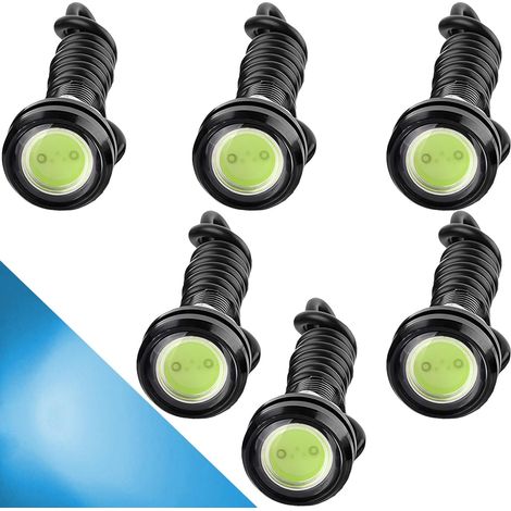6er-Pack LED-Adleraugenleuchten, 18 mm, 9 W COB, Aluminium, wasserdicht, 12 V, für Auto, Motorrad, Tagfahrlicht (1/5)