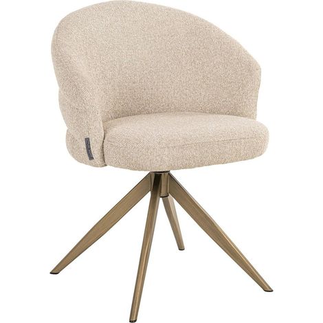 Chaise pivotante biscotti assise confortable pieds or brossé - biscotti clair finition or brossé (1/5)