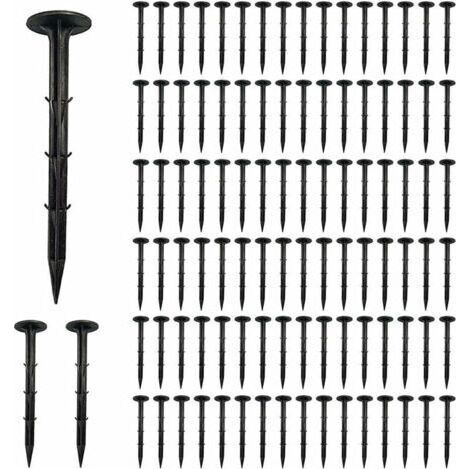 BUNTHAUS Clous en Film, Piquet de Fixation Plastique, Clous de Sol, Piquet de Fixation pour Bache, Ancrage de Sol pour Jardin, Clous pour Jardin, Réutilisable Piquets Extérieurs PP (16cm-100pcs) (1/5)