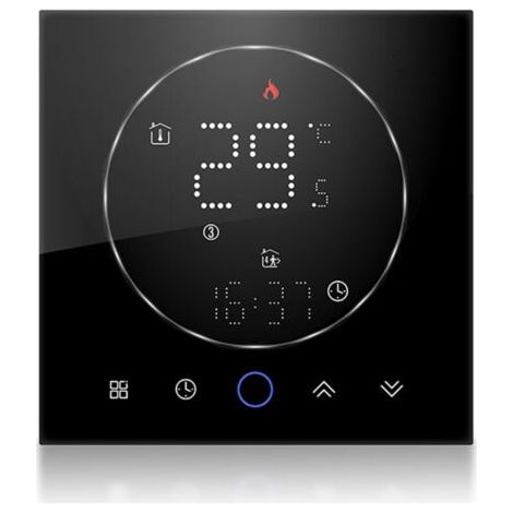 Thermostat intelligent sans fil pour la maison, chaudière murale Programmable précise, AC95-240V carré noir