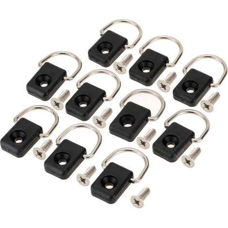 Lot de 10 anneaux de gréement en D pour kayak - Boucle d'arrimage en D - Anneaux d'arrimage - Anneaux en D pour kayak - Anneaux en D - Boucle d'arrimage - Anneaux en D (1/5)