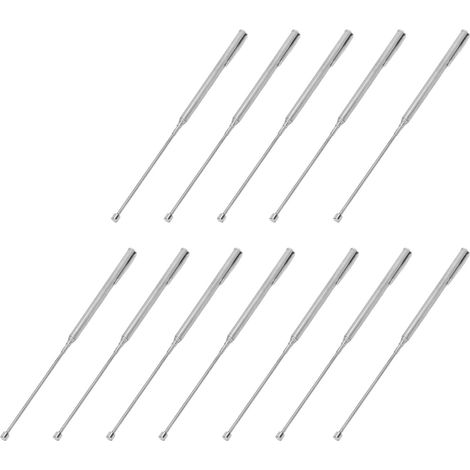 Lot de 12 bâtonnets magnétiques en acier de 900 g avec clip de poche, tige de préhension télescopique, outil de ramassage magnétique