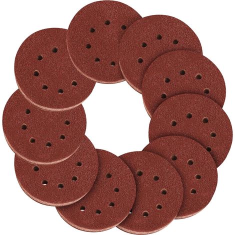 100 disques de ponçage de 12,7 cm (5 pouces), grain 60, à fixation auto-agrippante, pour ponceuse orbitale aléatoire. (1/5)