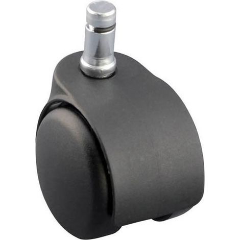 Roulette pivotante ø50 avec tige - Blocage : Sans - Charge : 50 kg - Décor : Noir - Hauteur utile : 57 mm - GUY RAYMOND