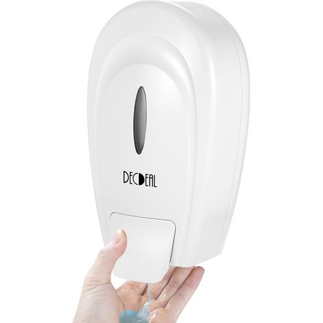 DECDEAL Wandseifenspender, 1000 ml, großes Fassungsvermögen, Einzelkopf-Seifenspender, manuell, für Shampoo, Handseife, Flaschenverschluss, für Zuhause, Küche, Einkaufszentrum, Waschraum (1/5)